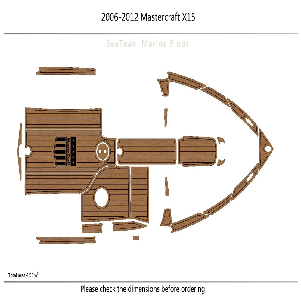 

2006-2012 MASTERCRAFT x15 Cockpit 1/4“ 6mm EVA FAUX teak floor Non-slip mat SeaDek MarineMat Gatorstep Style Self Adhesive