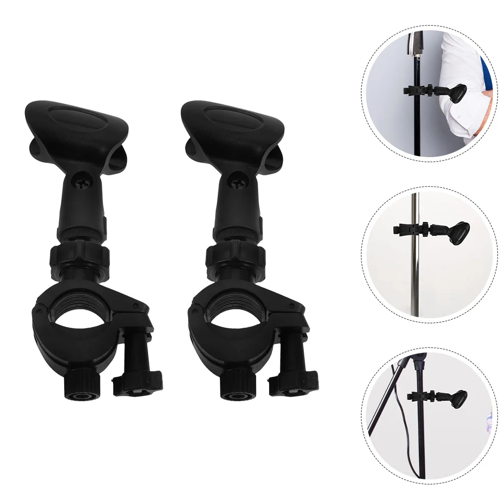 

2 Sets Microphone Clip Wireless for Handheld Tripod Holder Plastic Drum Clamps Stand