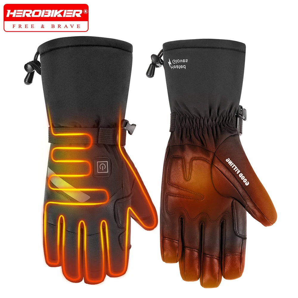 

Heated Motorcycle Gloves Winter Moto Heated Gloves Warm Waterproof Snowmobile Outdoor Riding Glove Winter Heating Thermal Gloves