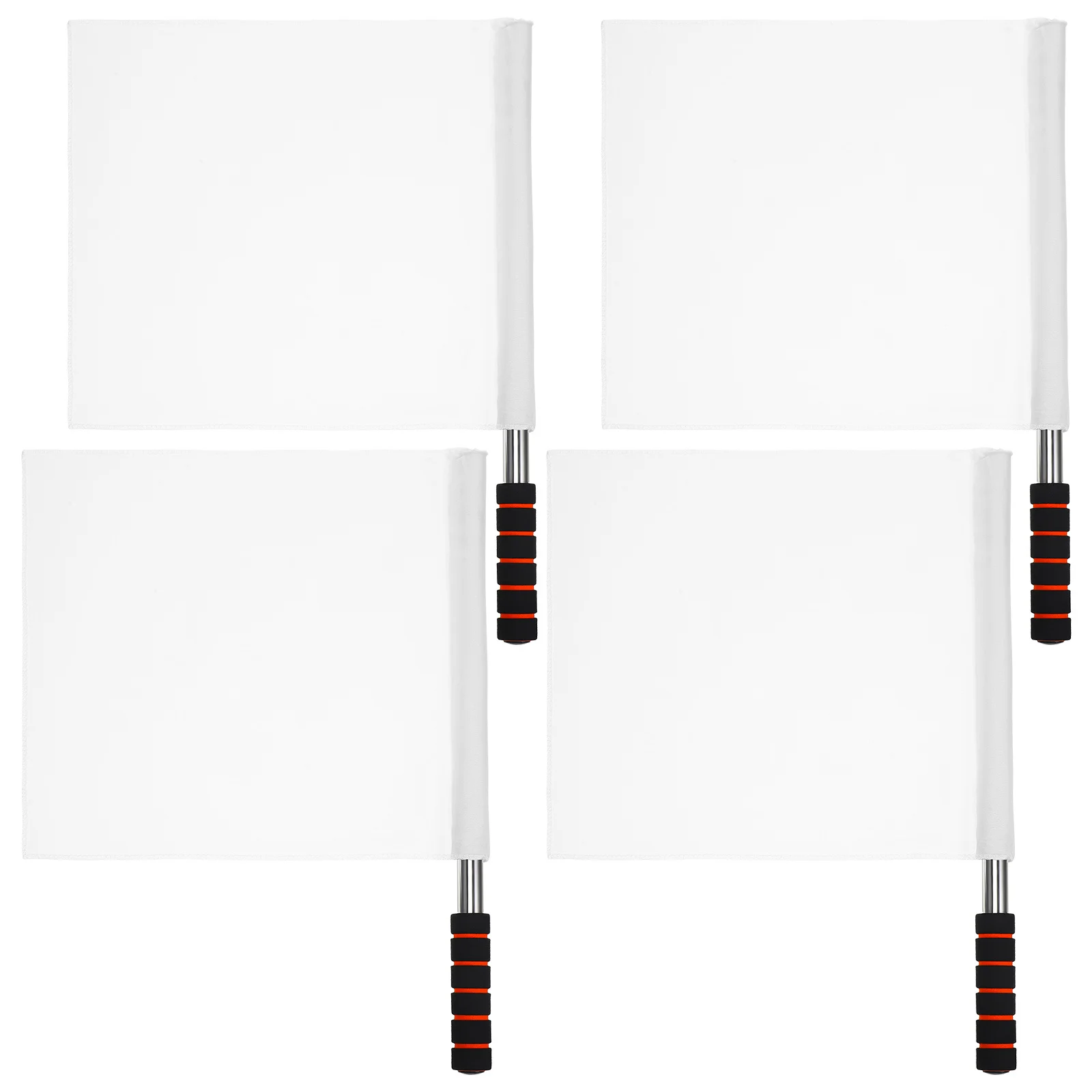 

4pcs Hand Signal Flags For Sports Referee Lightweight Stainless Steel Pole Waving Flags With Sponge Grip Ideal For Soccer Match