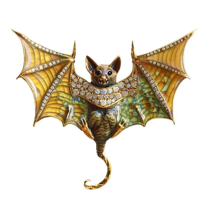 

Medieval animal artwork, vintage bat brooch