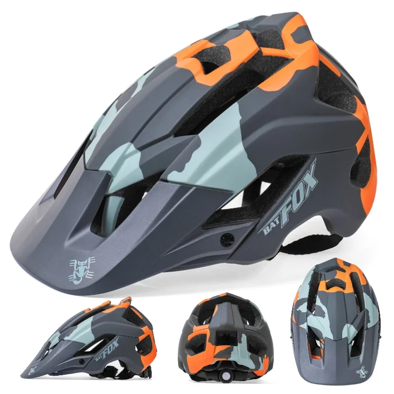 BATFOX-Capacete De Mountain Bike Para Homens, Capacete De Segurança Leve, Cross Country, MTB, Leve