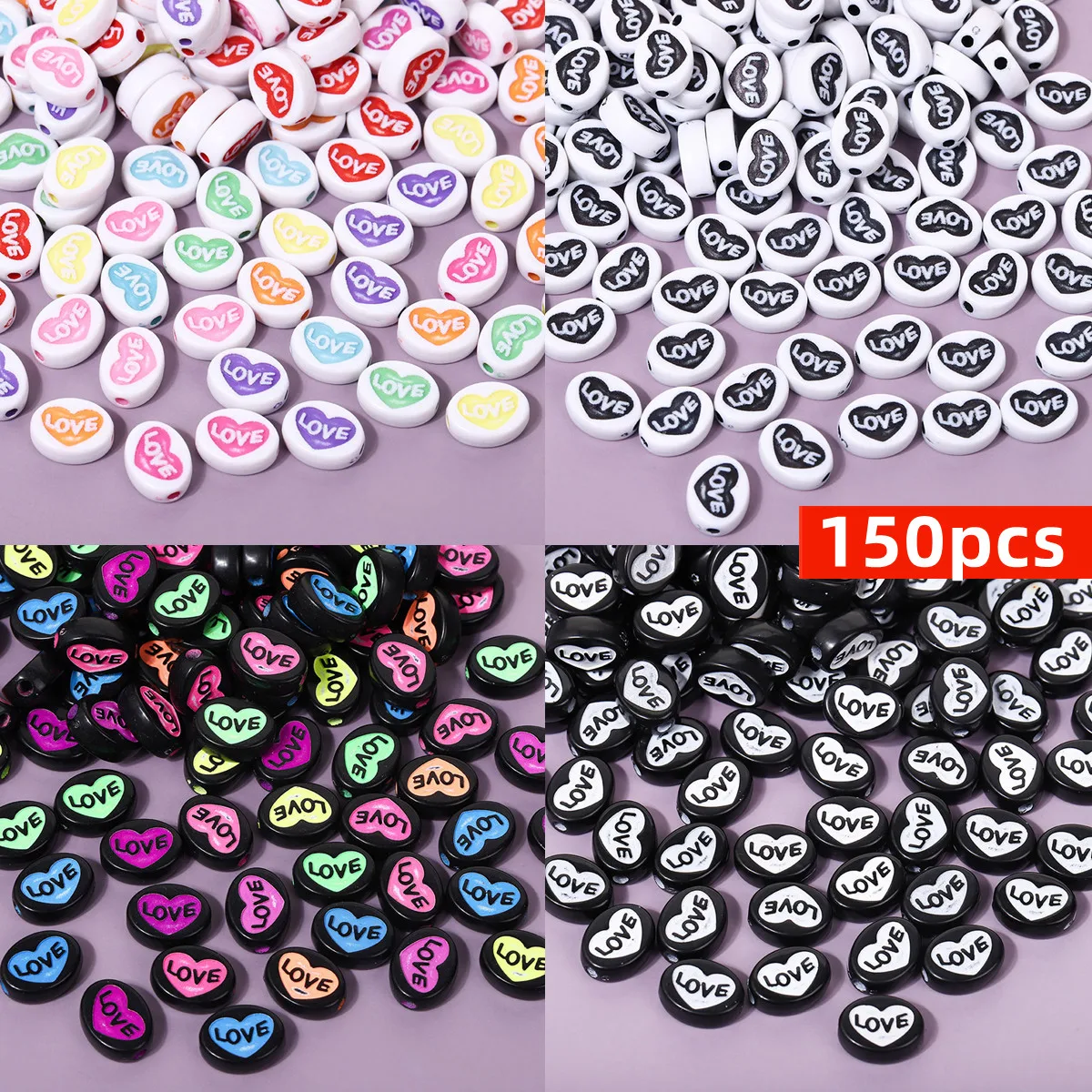 150pcs 12mm Peach Heart Style Beads For DIY Making Couple Handicrafts Small Business Supplies Ornament
