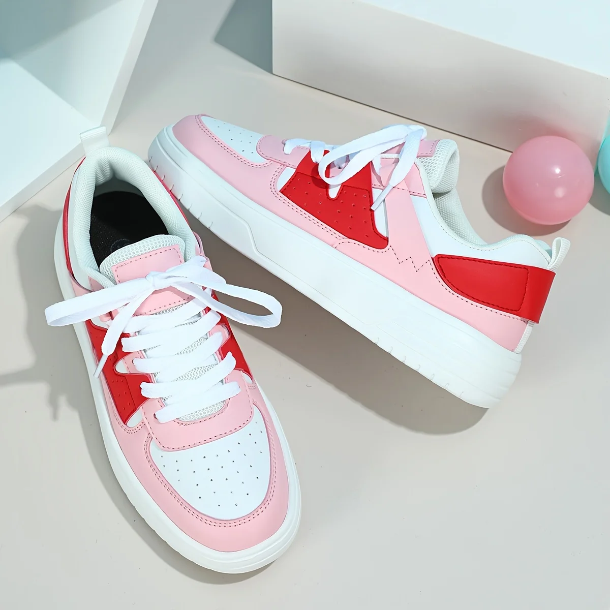 All-Season Color Block Sneakers  Breathable, Height-Boosting, Non-Slip - Perfect for Running & Skate, Durable and Stylish