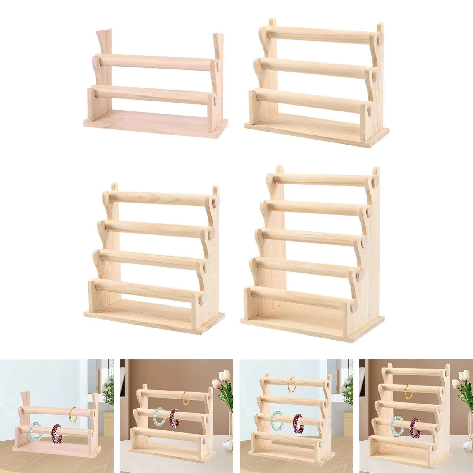 

Держатель для браслета Органайзер для ювелирных изделий Деревянная современная стойка для наручных часов Подставка для браслетов Повязки для волос Ожерелья Повязки на голову Браслеты