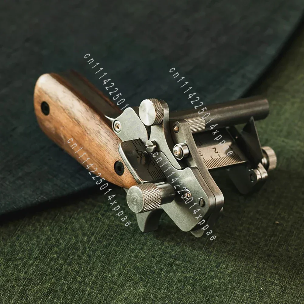 With Metric-Inch Double Scale 10-60MM Adjustable Leather Strip Cutter Roller Type Leather Craft Belt Cutting Tool