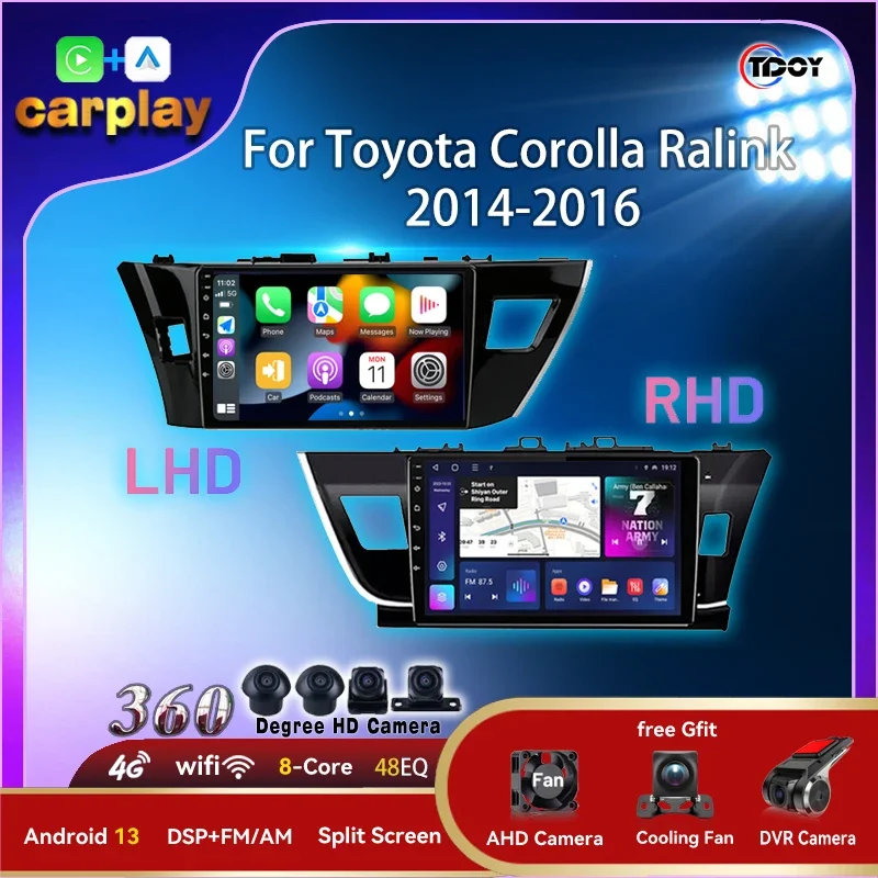 

Car Radio For Toyota Corolla Ralink 2014-2016 Carplay Android Multimedia Head Unit Automotive Car Video Player Android Auto wifi