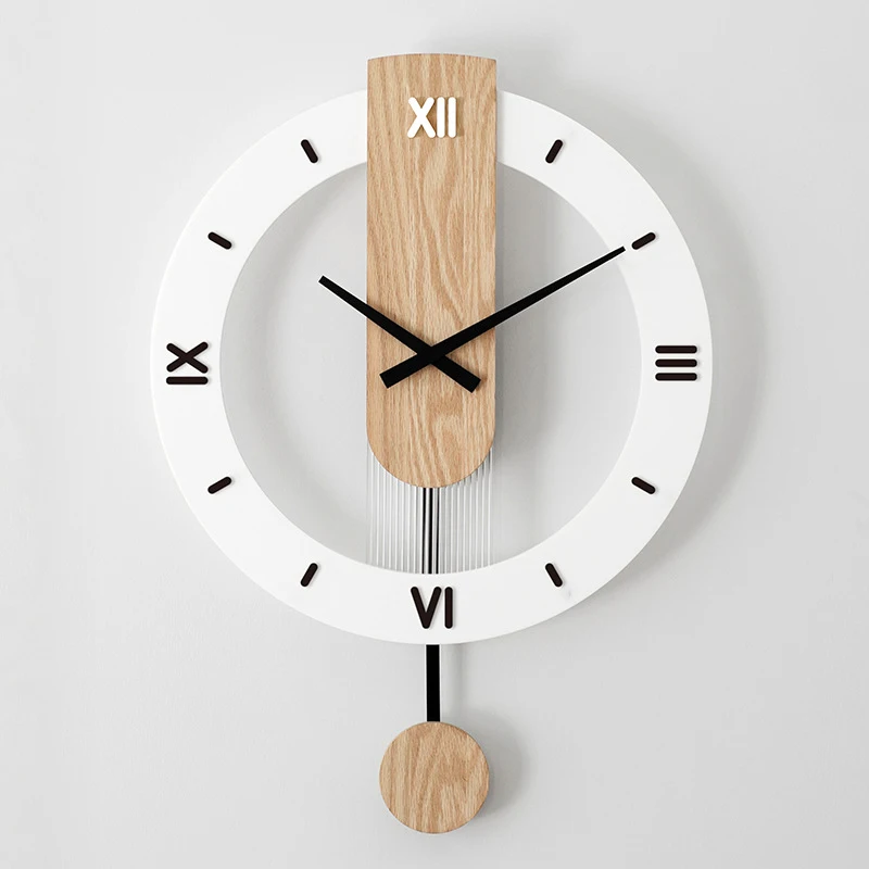 Simple Aesthetic Clock Wall Alarm Digital Living Room Creative Silent Wall Watch Simple Round Relogio De Parede Home Design
