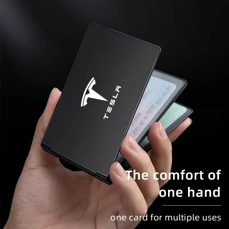 

New Car Driving Documents ID Card Holder Purse Wallet Case Sticker For Tesla Model 3 Model S Model X Model Y Roadster