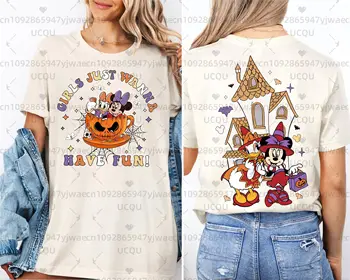 米妮黛西萬聖節女孩之旅,女孩們只想玩得開心,男女米妮和黛西好朋友T卹上衣 10 最佳銷售 黛西迪士尼 - №6