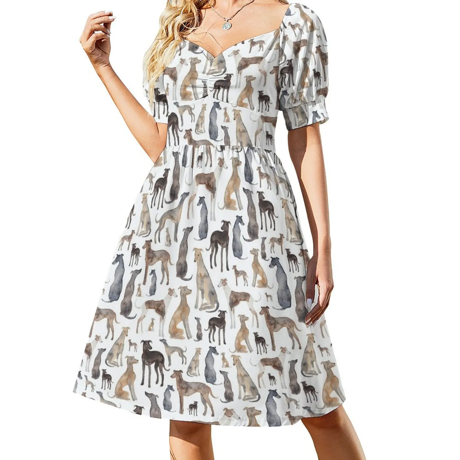 Greyhounds, Wippets and Lurcher Dogs! Short Sleeved Dress Women's summer dresses dress for woman Dress