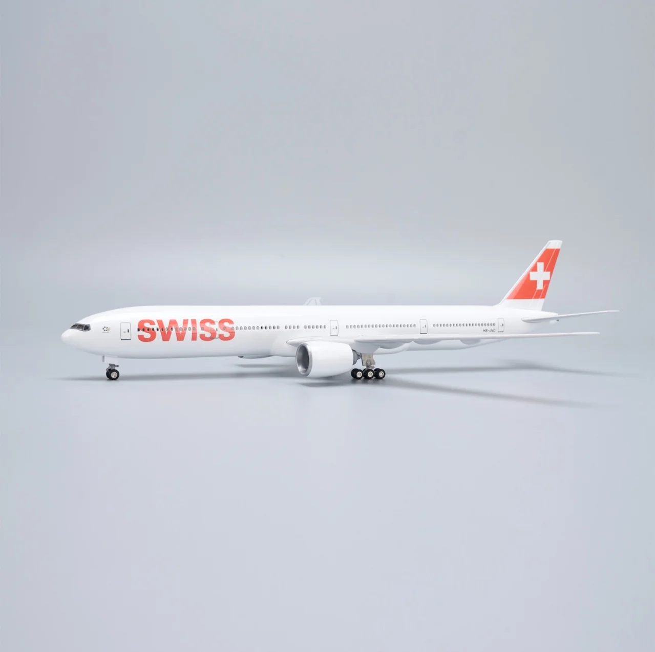 B777 Swiss Airways Plane Model 47cm 1/157 Scale Aircraft Diecast Airplanes With Display Stand For Aviation Hobbyist Collection