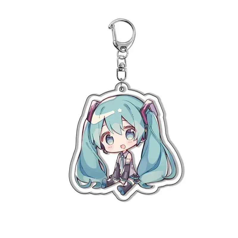 Game Hatsune Miku LAITO MEIKO Kagamine Rin Len Cosplay Cartoon Figure Acrylic Keychain Pendant Key Chain Ring Jewelry Fans Gifts