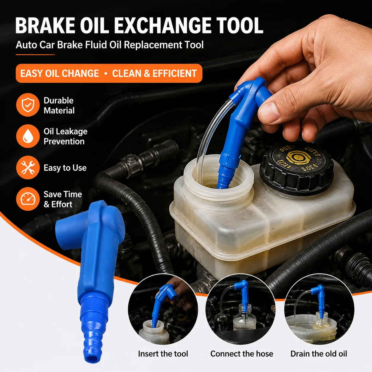 Ferramenta de Substituição de Óleo de Freio Automotivo, Bomba de Troca de Óleo de Embreagem, Kit de Ferramentas para Óleo de Freio, Ferramenta de Reparo Automotivo para Vazamento e Esvaziamento de Óleo