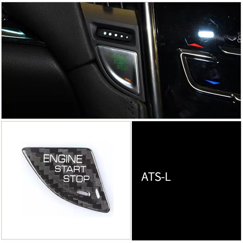 Carbon Fiber Start Stop Push Button Engine Ignition Switch Protective Sticker For Cadillac ATS-L CTS ATS SRX BLS STS CT4 CT5 CT6