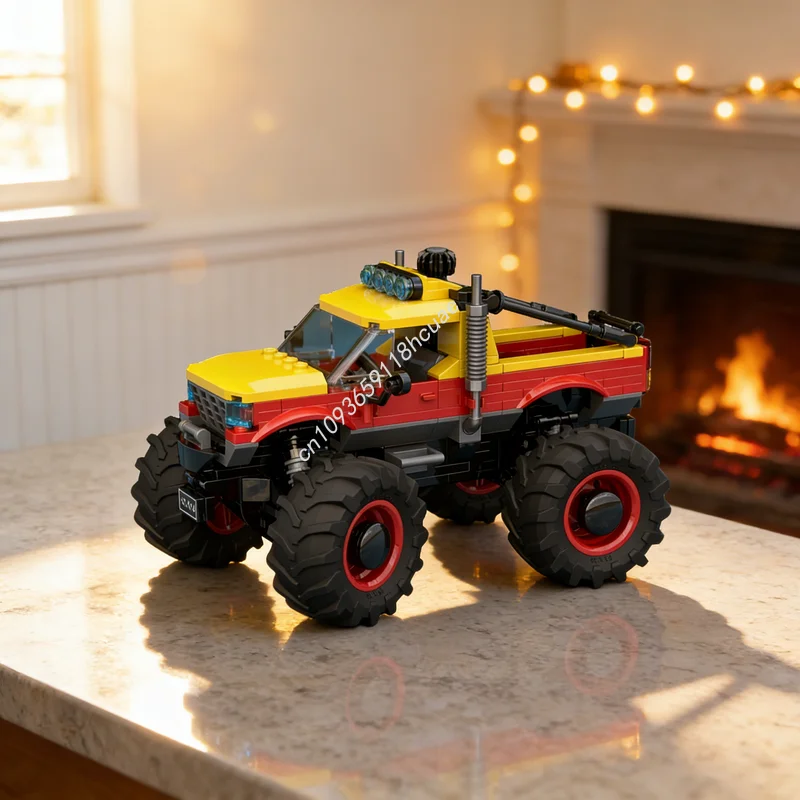 347 Piezas MOC Monster Truck City Champions, Bloques de Construcción de Modelos, Arquitectura, Juguetes Creativos de Bricolaje, Regalo de Navidad, Ladrillos Educativos