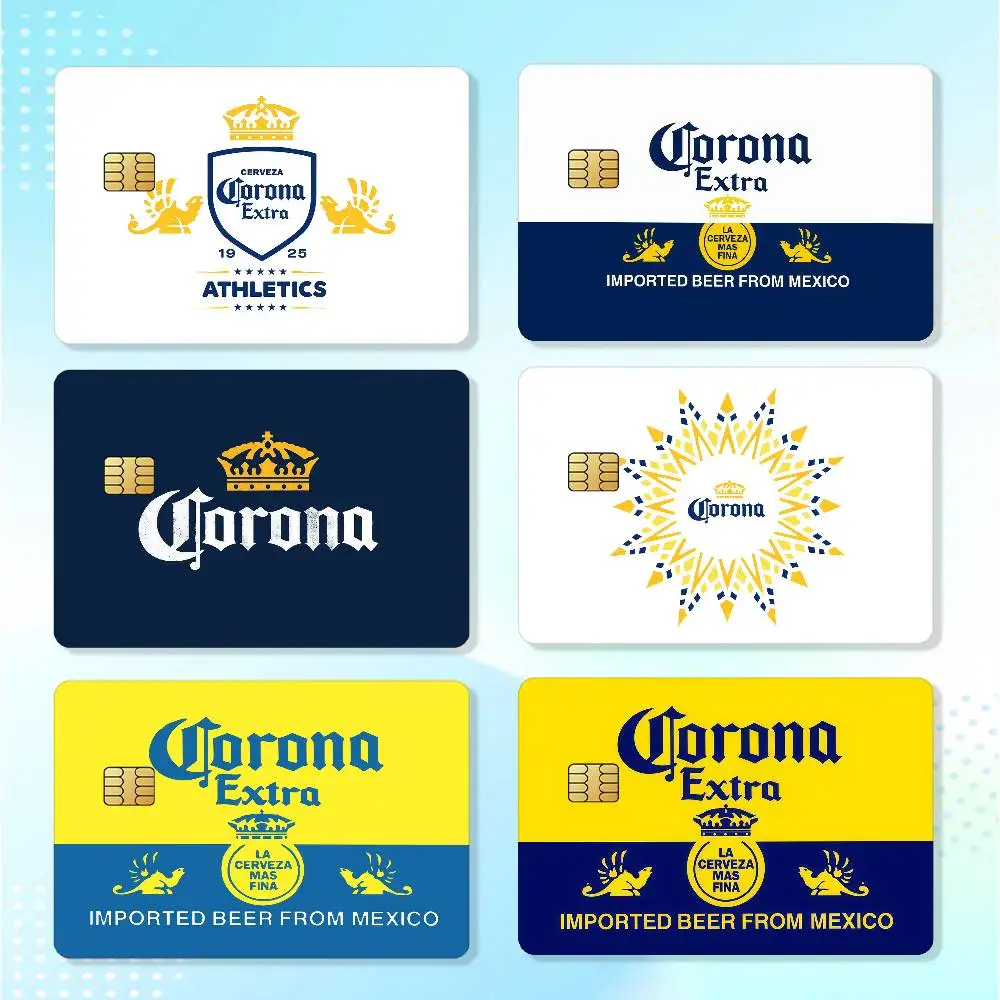 Drink C-Corona Extra Matte Card Stickers For Credit Cards Debit Cards And Transit Cards 4Pcs
