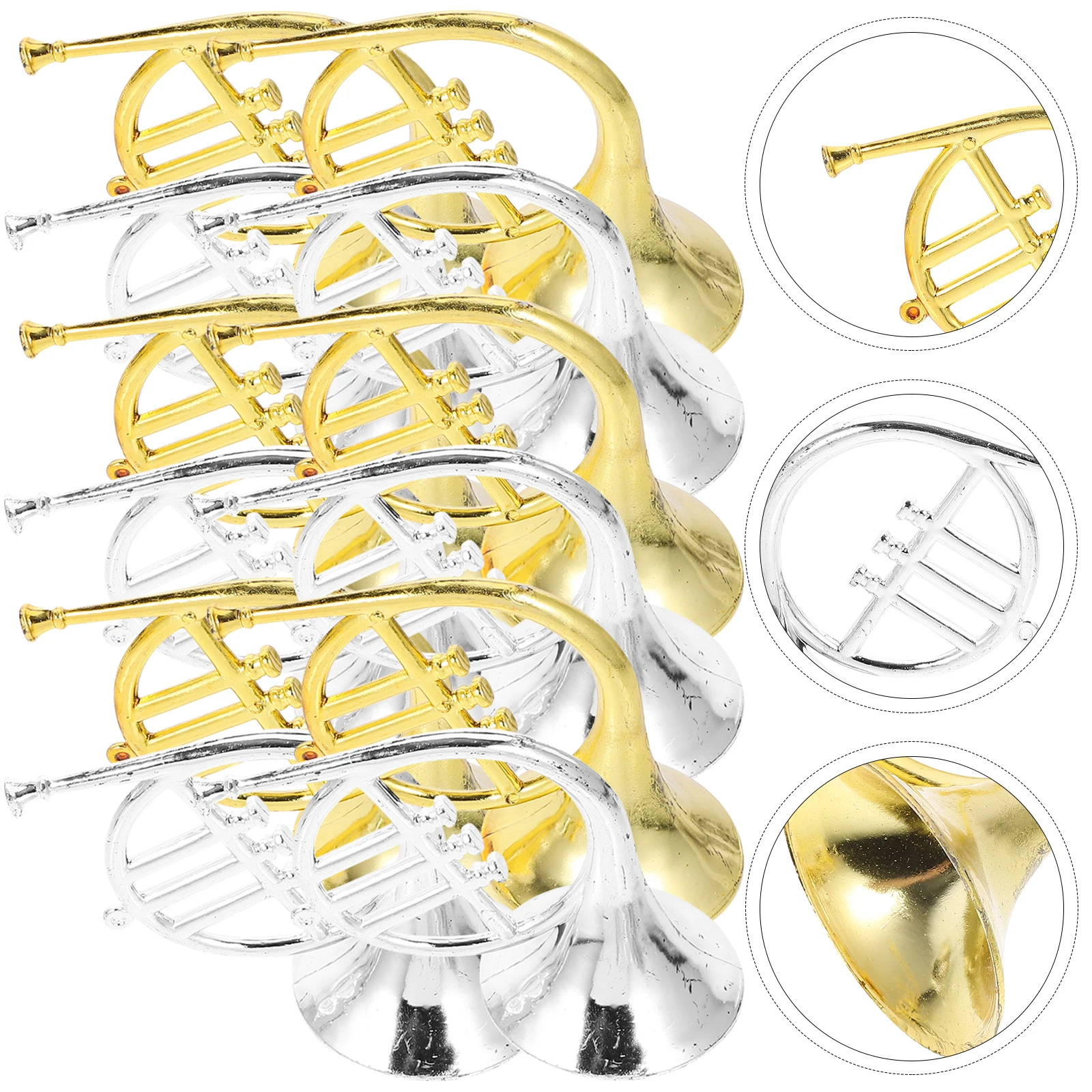 

12 Pcs Musical Simulated Horn Pendant Mini Instrument Decorations Air Plastic Hanging Charm