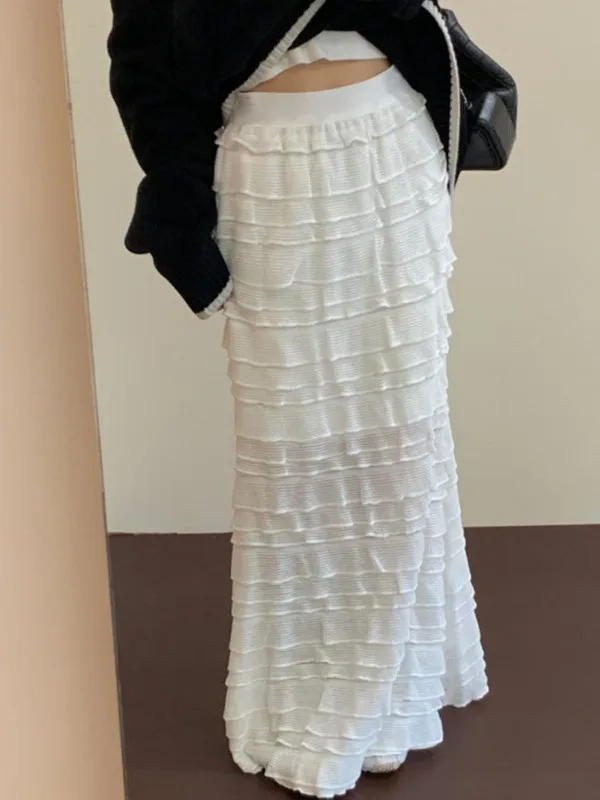 

Шикарная многослойная юбка-миди с пэчворком, высокой талией, эластичная, утягивающая, с разрезом, облегающая, с эффектом «рыбий хвост» для женщин