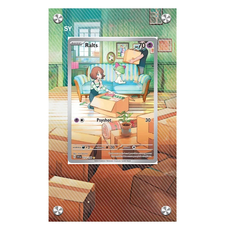 Anime Pokemon Sv1S Gardevoir Armarouge Fidough Collezione Vetrina per carte da gioco Acrilico Carta di pittura estesa Regalo di mattoni