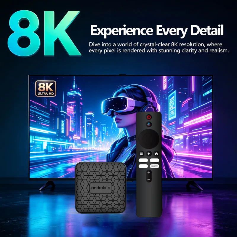 Smart TV Box Android 15.0 HD 8K HDR10 Streaming Player Q96 Max Pro 5G 4G Dual WiFi BT5.2 Set Top 4K TV IPTV
