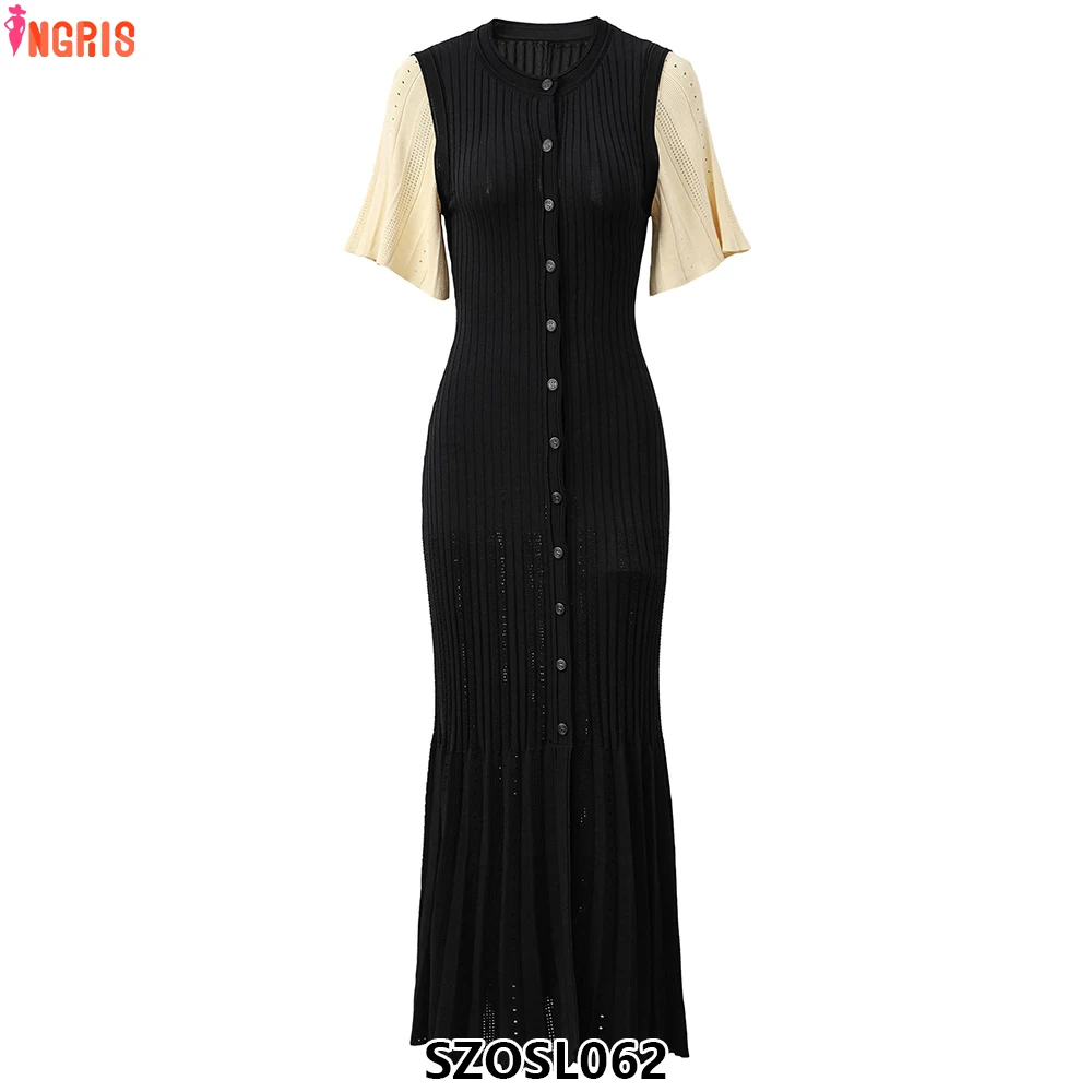 

2025 Latest Summer Style Perfume Premium Slim Waist Hollow Knitted Dress-SZOSL062