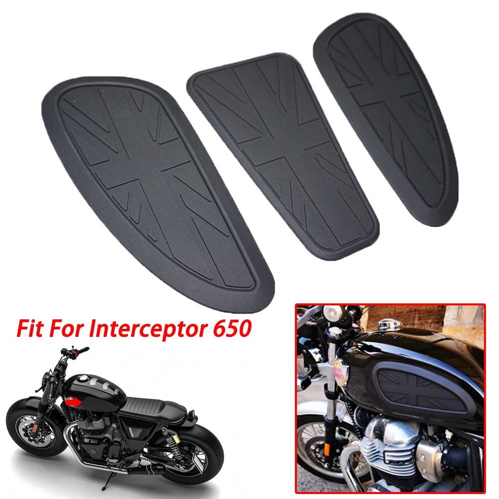 Motorcycle Retro Fuel Tank Sticker Protector Sheath Knee Tank Pad Grip Decal Fit For Interceptor 650 Scrambler 900 Tank Pads