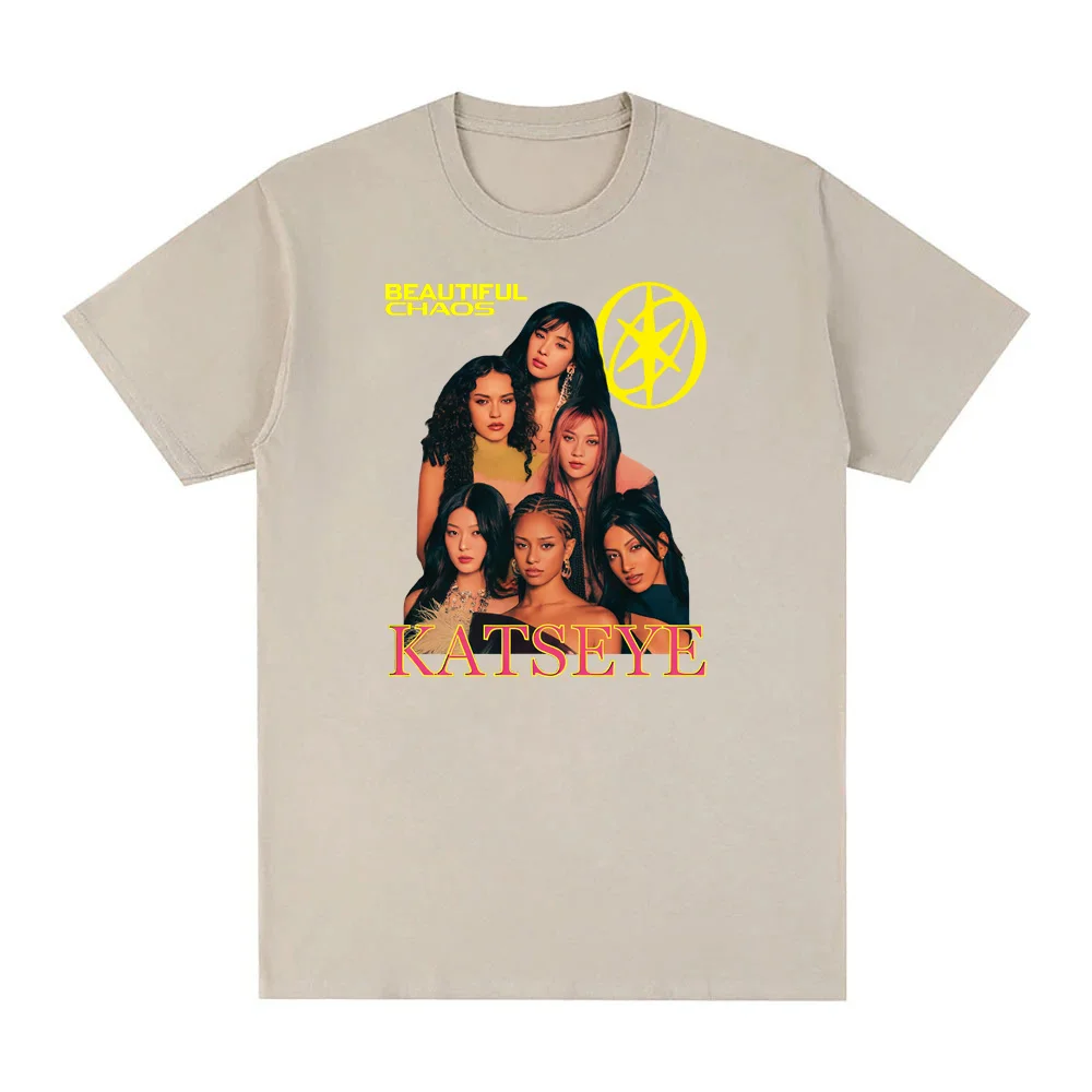 Katseye 2025new نمط تي شيرت الجرافيك الهيب هوب CottonTee-قميص كم القوطية التي شيرت سوداديراس الكورية نمط عادية PunkClothing