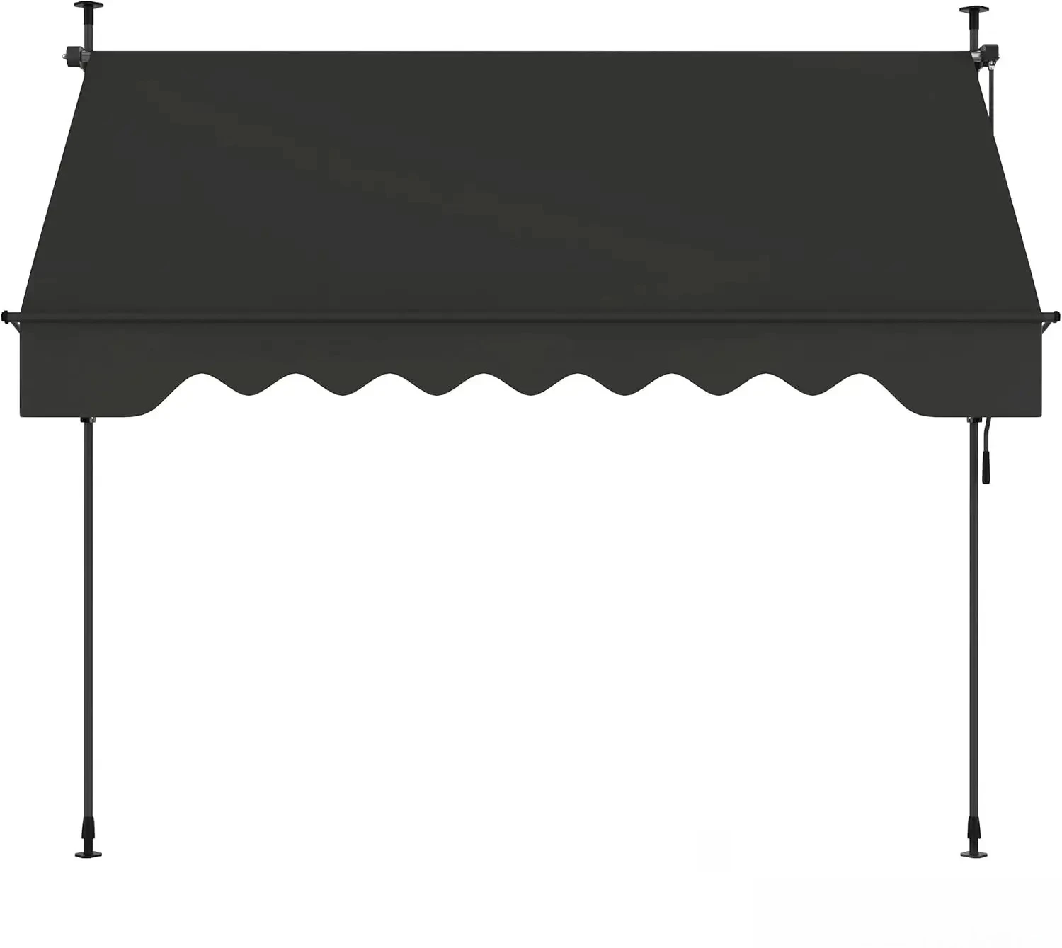 

Manual Retractable Awning – 157” Non-Screw Outdoor Sun Shade – Adjustable Pergola Shade Cover with UV Protection
