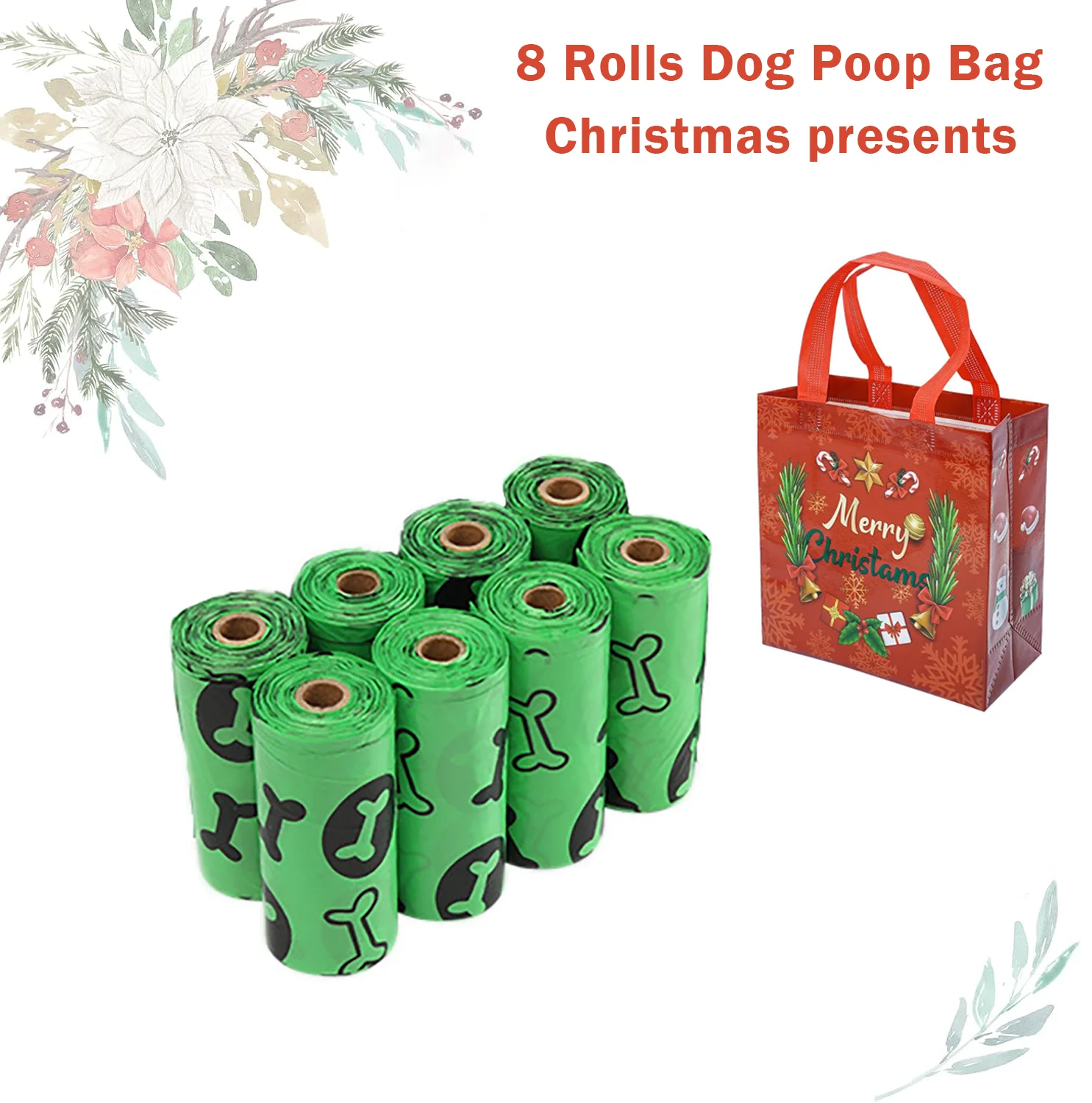 Dog Poop Bags Rolls Lavender Scented , Leakproof Strong & Sturdy Poop Bags for Dogs  Cats Litter, Unique Christmas Gifts