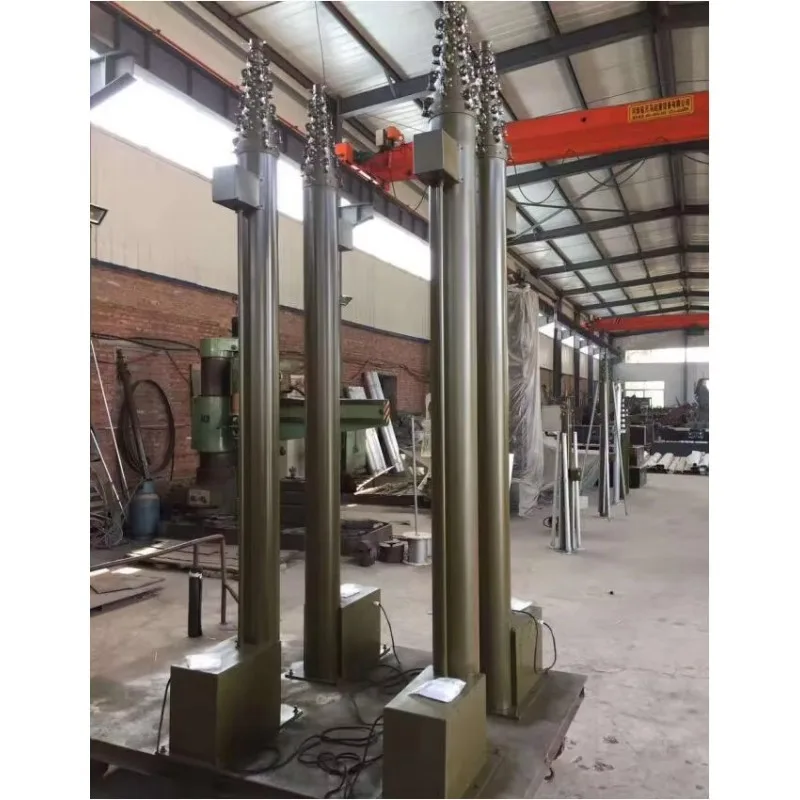 Vehicle mounted mobile high-voltage substations use mobile portable lifting poles and lightning rods to support customization