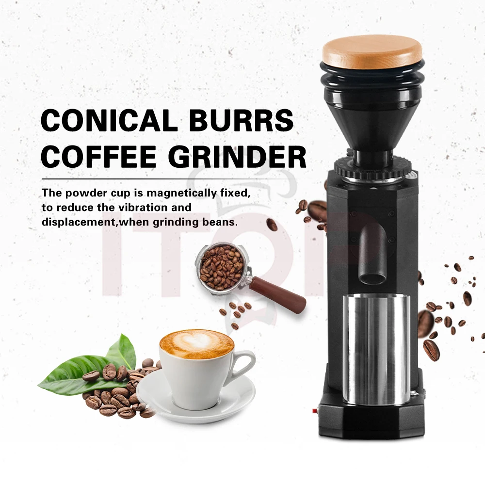 ITOP40 Coffee Grinder Stainless Steel 40mm Conical Burr Aluminum Alloy Blow Hopper and Housing