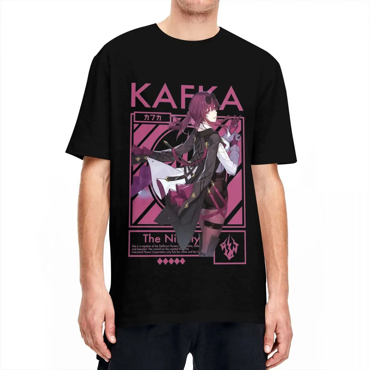 Hip Hop Honkai Star Rail KAFKA Tshirts Men Cotton Short Sleeve Round Neck Summer Tops Shirts