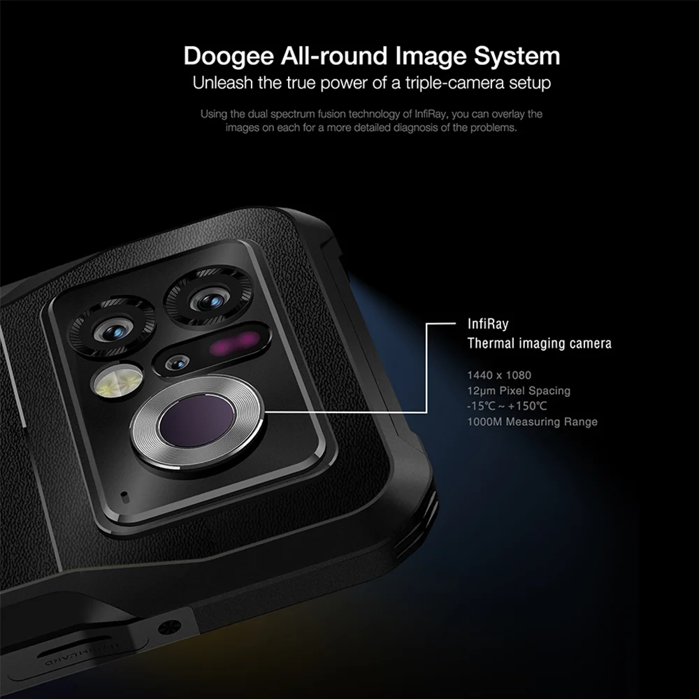 DOOGEE-Smartphone V20 Pro à imagerie thermique 5G, téléphone portable, 12 Go, 256 Go, 6.43, écran 2K, appareil photo 64MP, 6000mAh, charge 33W, mobile