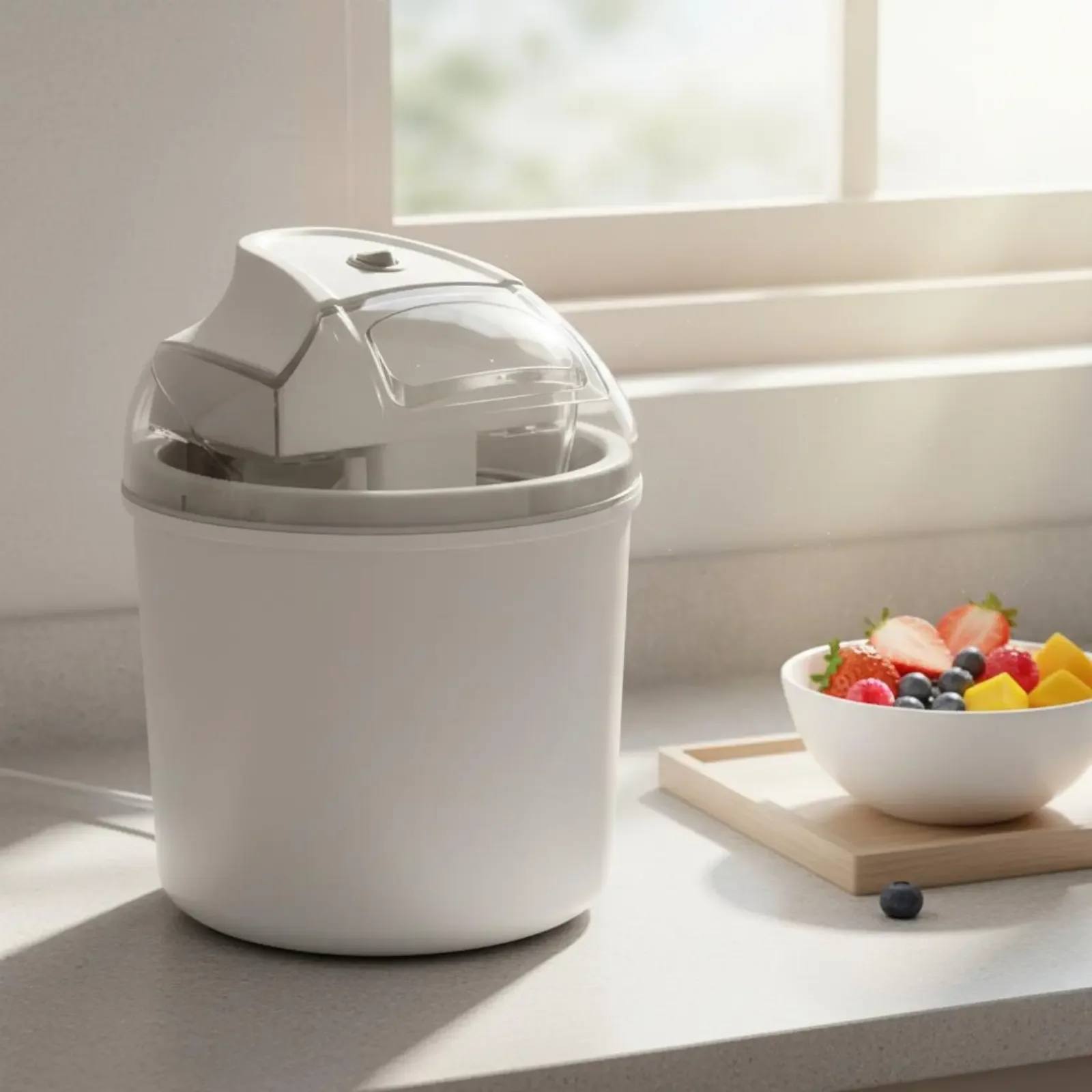 Automatic Ice Cream Creator Small Size Mini Ice Cream Creator Soft Serve Machine Single-Press Operation for Children, Home