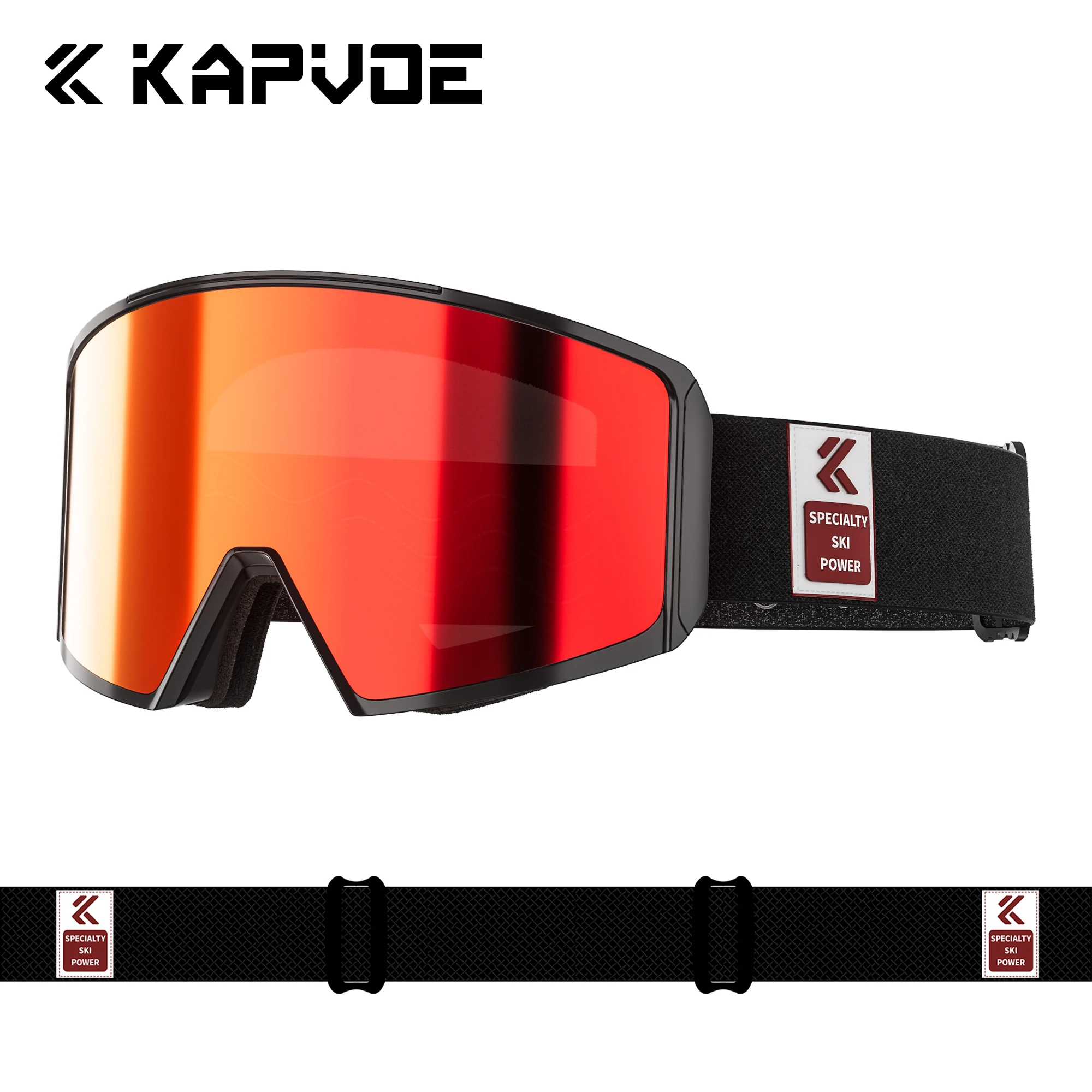 KAPVOE Gafas de esquí Lentes magnéticas antivaho de doble capa resistentes a impactos Adecuado para hombres, mujeres y adolescentes Protección UV400