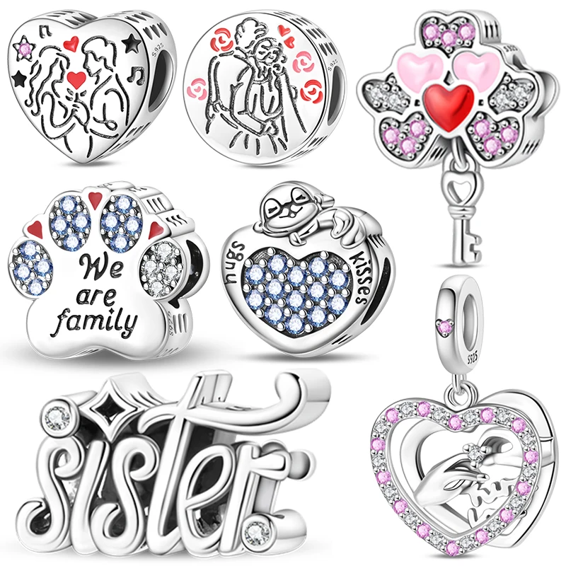 

Wedding Series Charm 925 Sterling Silver Ring Music Dance Dangle Pendant Fit Original Charm Bracelets Women DIY Jewelry Gift