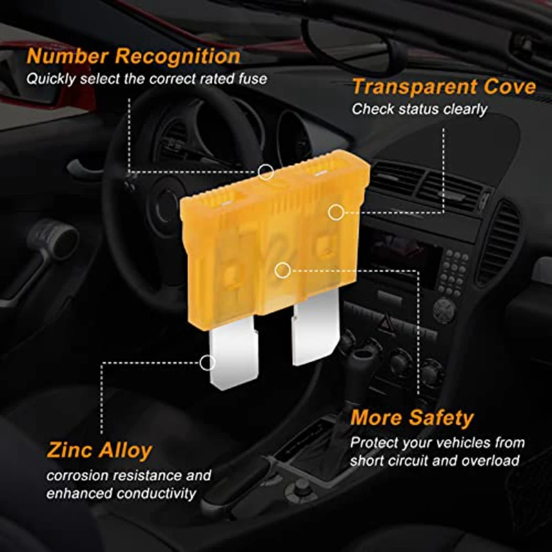 306 PCS Car Fuses Assortment Kit With 2 Car Fuse Tester And 2 Fuse Puller Blade-Type Automotive Fuses Replacement Fuses