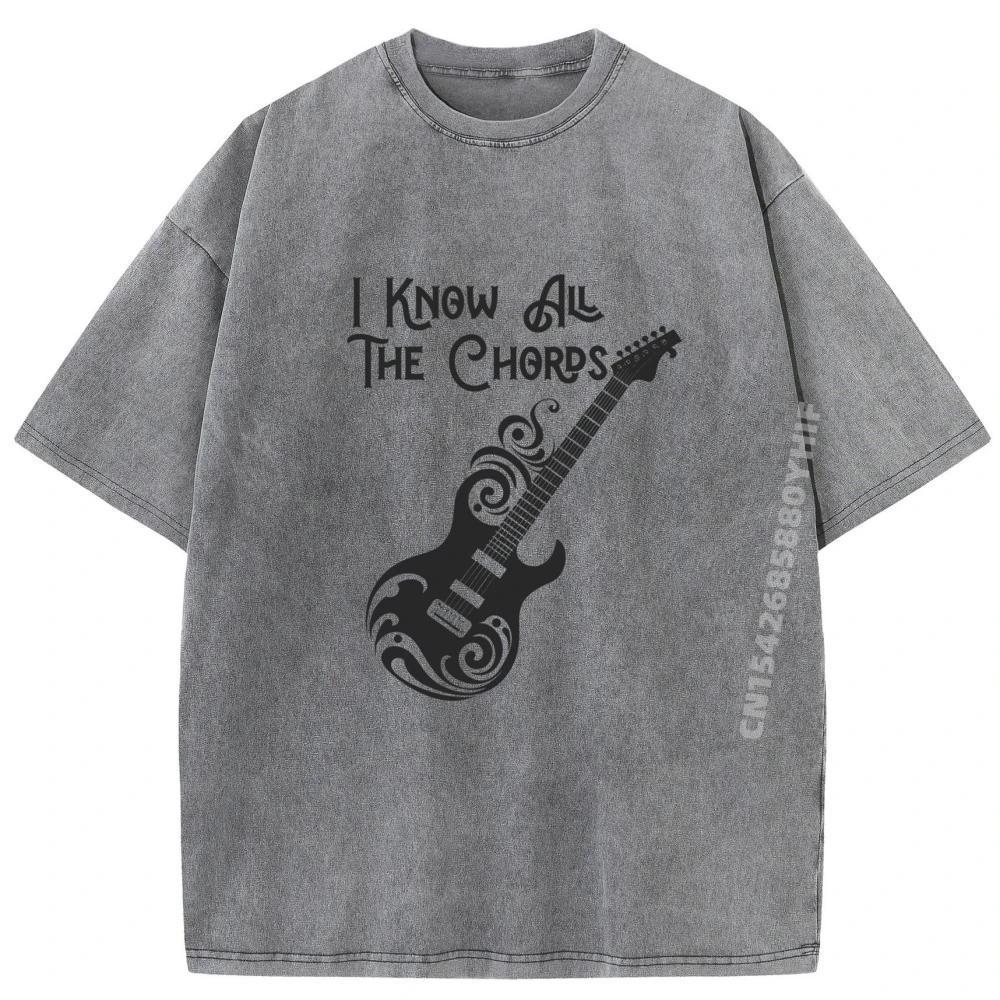 

Cute Men Tshirts Guitar Player Musician High School Tees Printing Retro Washed T Shirts Mens Graphic Clothes