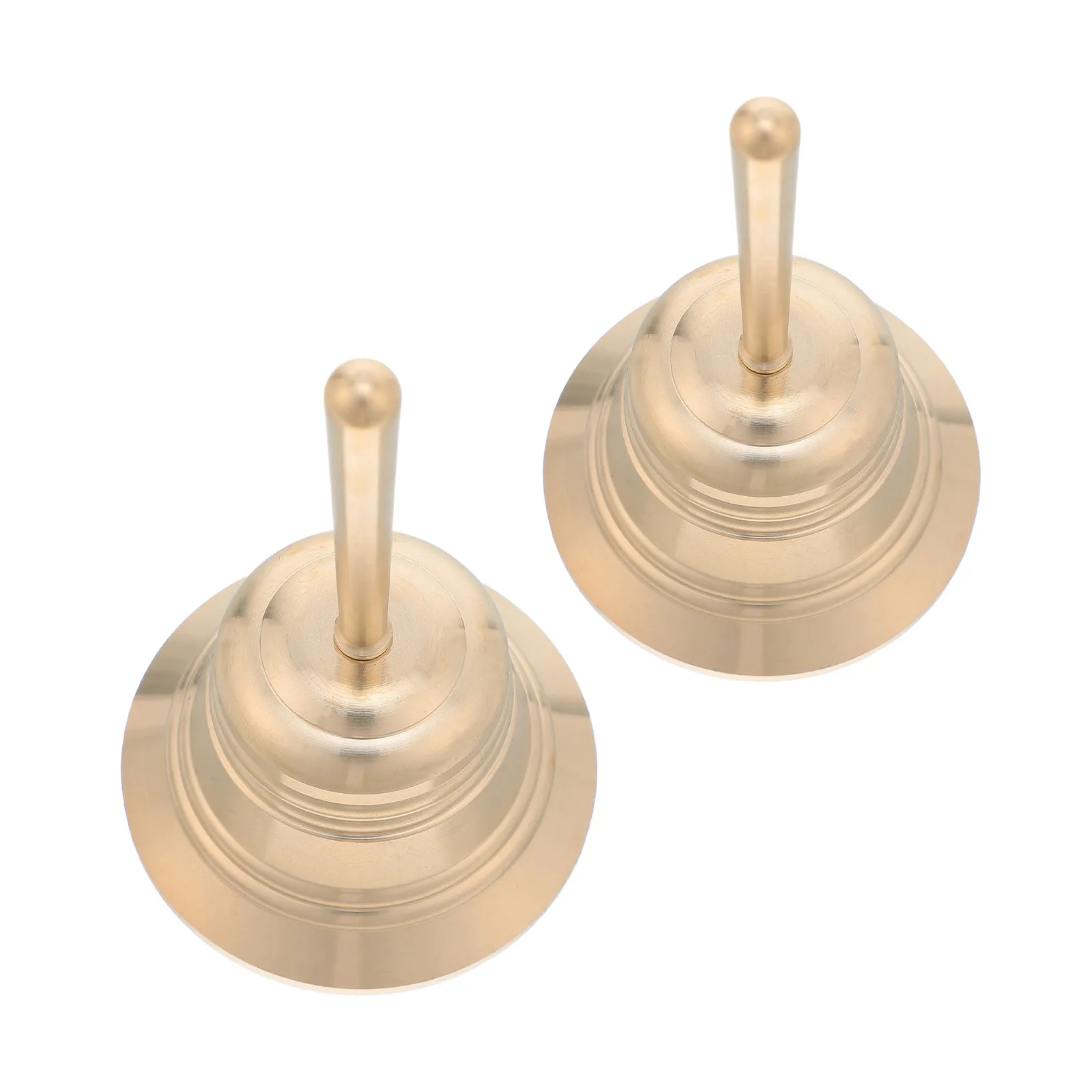 2Pcs Easy Grip Handle For Meditation Bell Christmas Bell Brass Call Super Loud 8CM Held Noisemaker Teachers Weddings