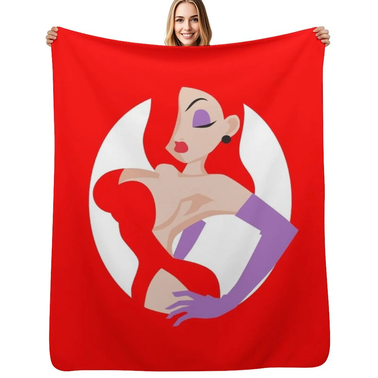 

Jessica Rabbit Minimalist Throw Blanket Cozy Home Blanket Gift for Christmas Holiday