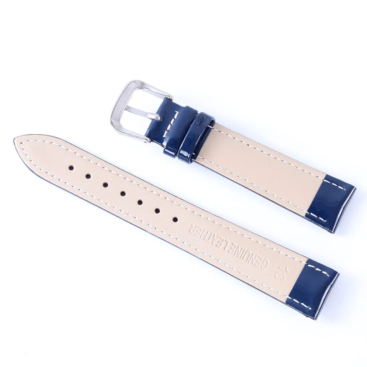 16mm 18mm 20mm Patent Leather Watch Band Glossy Genuine Leather Watch Strap Watchband Replacement Polished Wrist Bracelet