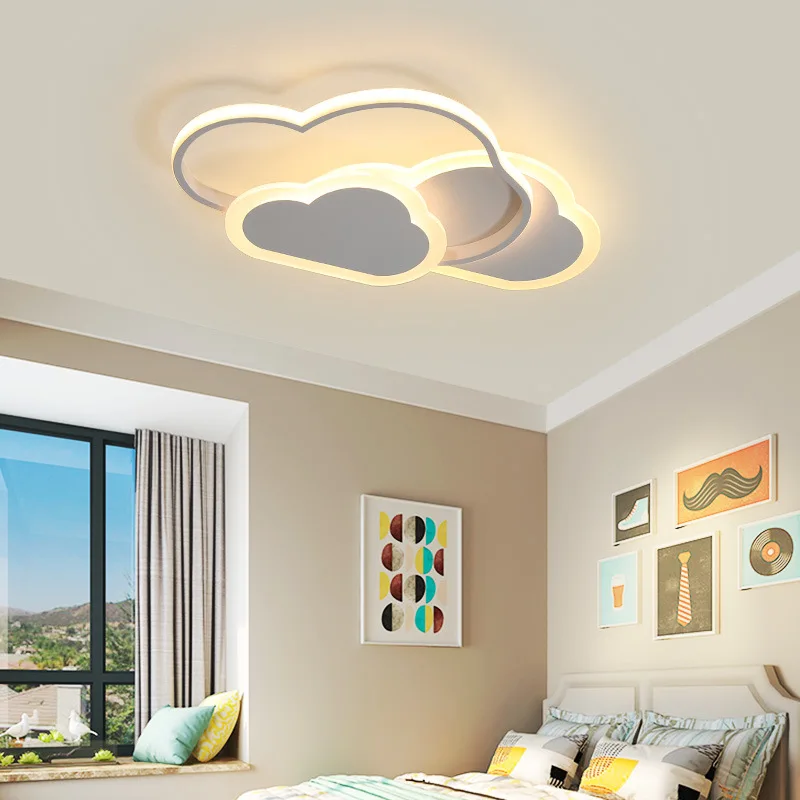 Lámpara de techo de estrella Led para habitación de niños y niñas, luz de techo de nube de estudio, forma de corazón, iluminación de araña rosa para