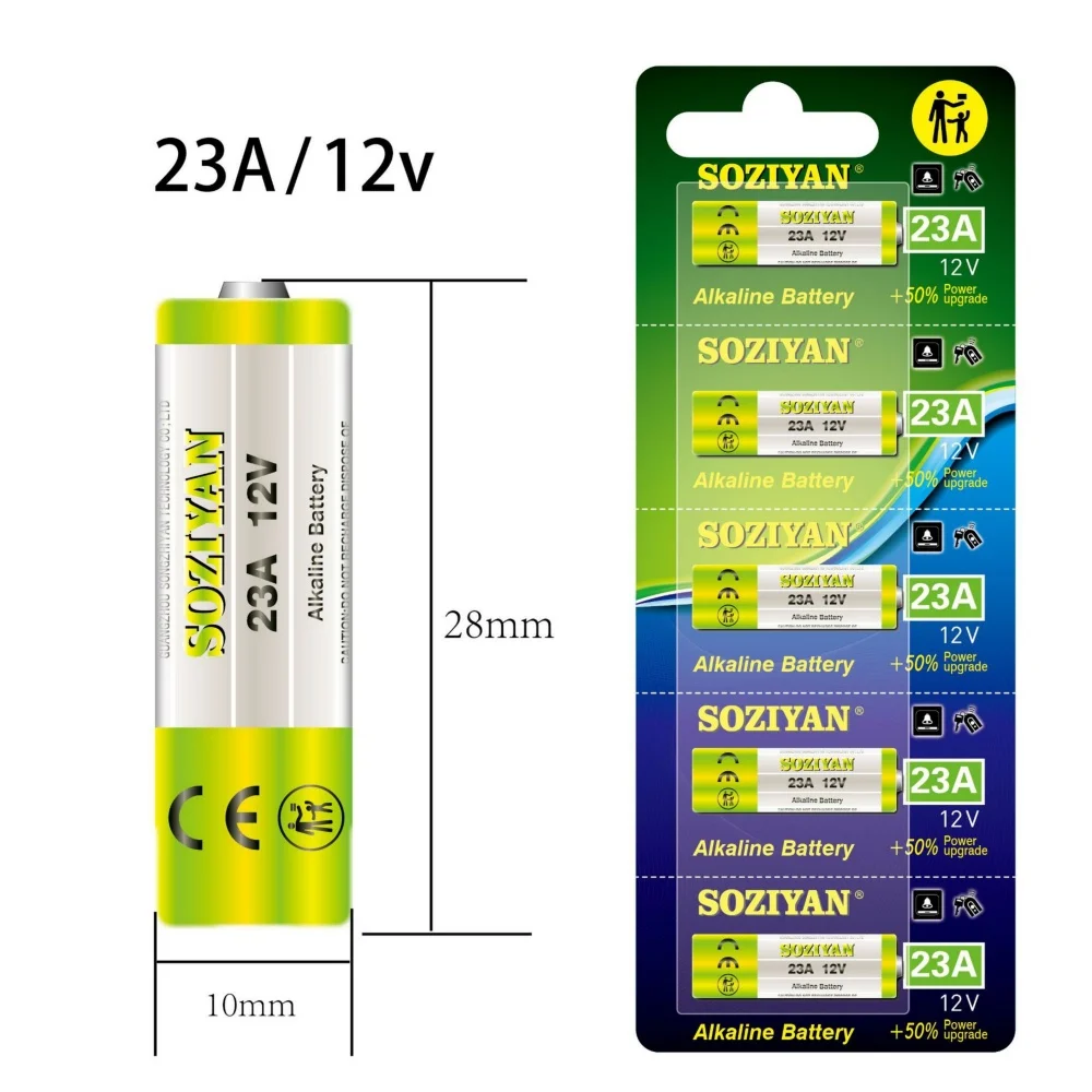 23A & 27A 12V Alkaline Battery Combo Pack, Compatible with A23 MN21 L1028 / A27 MN27 L828, for Remote Control, Car Key Fob