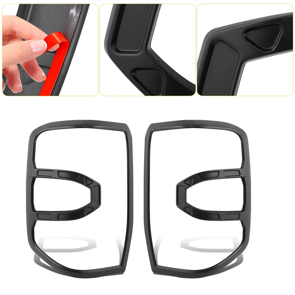 Tail Lights Taillight Cover For Ford Ranger 2023 2024 WILDTRAK SPORT Raptor Car Accessories Matte Black Car Light Cover 2pcs/set