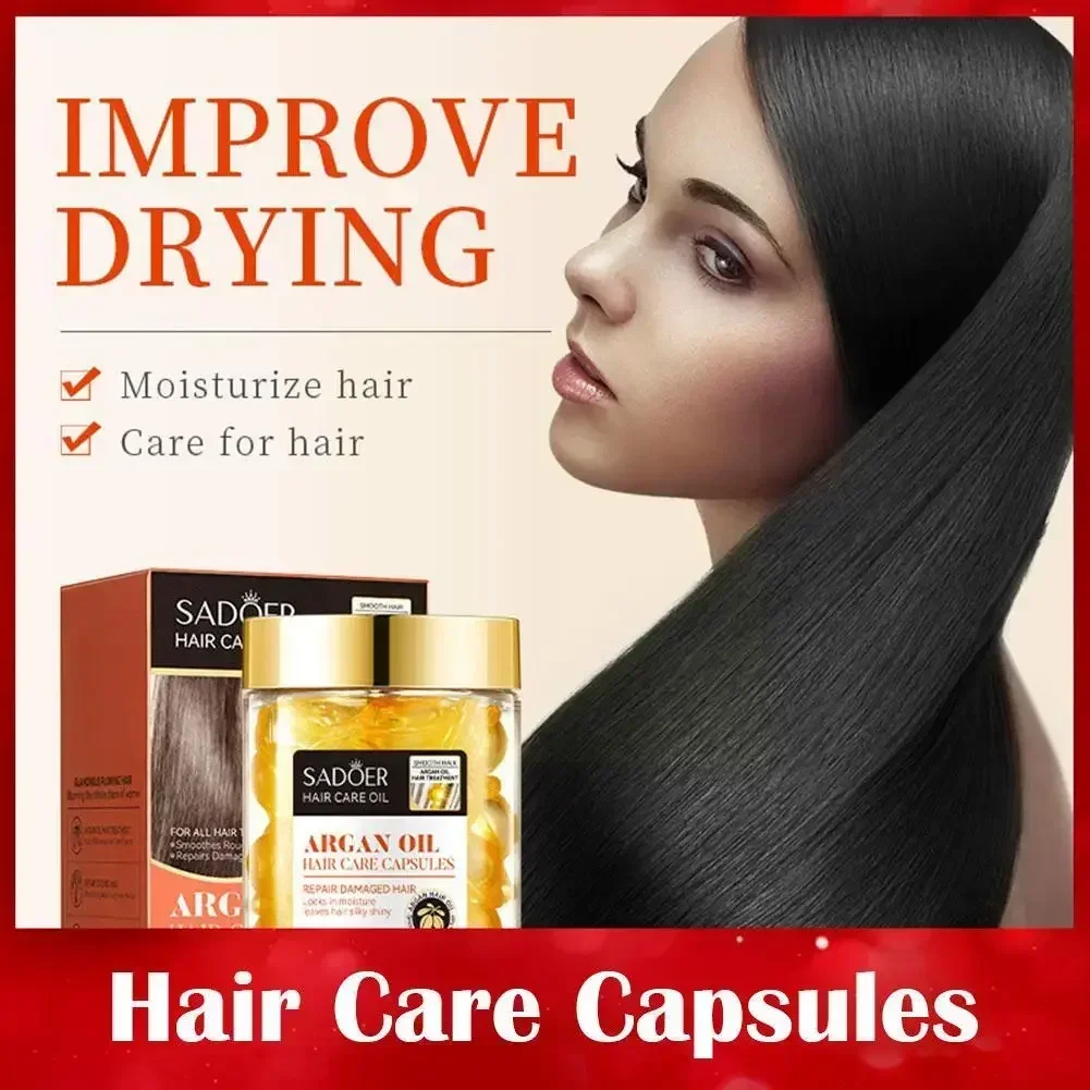 Anti-Loss suave sedoso cabelo vitamina cápsula, óleo de queratina, reparação danificado cabelo cuidados, produtos do soro, marroquino produtos