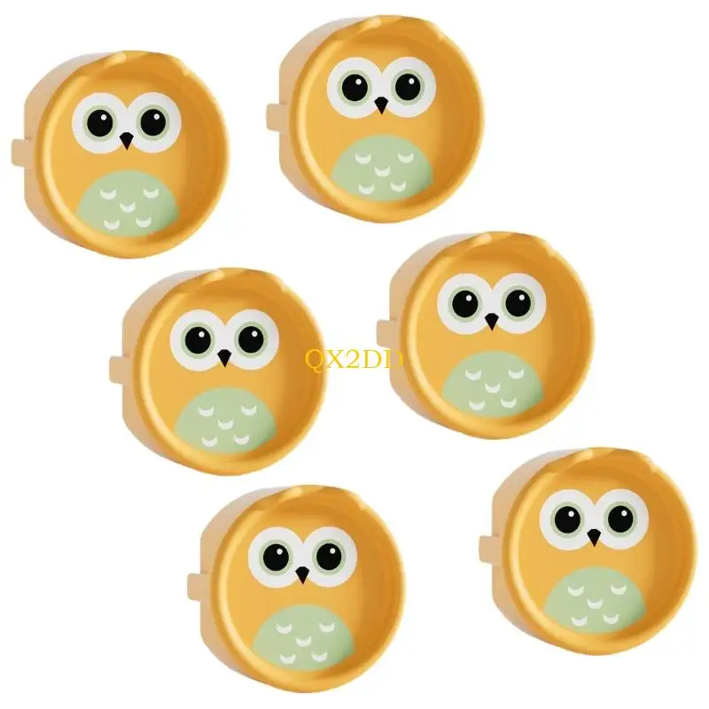 6Pcs Cartoon Owl Outlet Protector Caps Soft Silicone Infant Safety Device