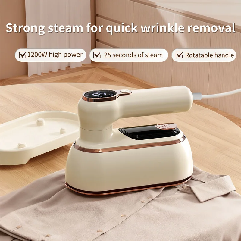 1200W Steam Iron LED Display Garment Steamer Extra-large Panel Fast Heating Steam Iron Portable Rotating Folding Ironing Machine