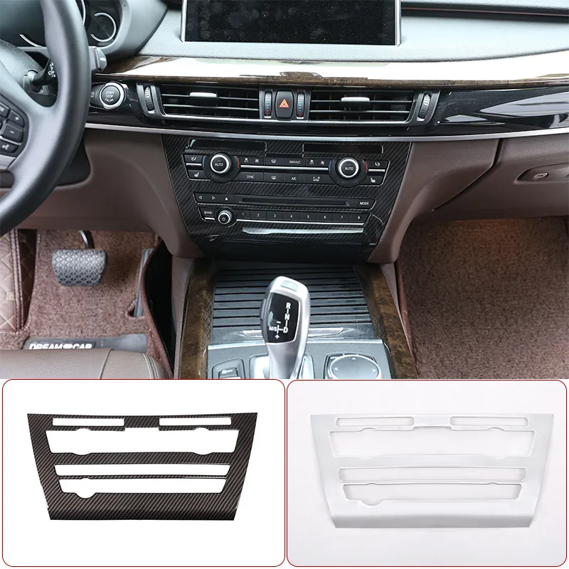 

ABS Chrome For BMW X5 F15 2014-2018 Car Center Control Air Conditioner Volume Control Panel Decoration Sticker Car Accessories