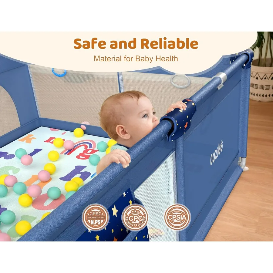 Box per bambini extra large 71 × 59 con tappetino per i più piccoli Il design in rete traspirante offre un'area di sonno sicura per giochi interni ed esterni